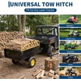 thumbnail image 3 of 750 LBS Capacity Utility Dump Trailer, 15 Cu Ft Heavy Duty Steel Garden Dump Cart with Removable Sides, Foot Pedal & Hand Pull Design, Compatible with ATV UTV Lawn Mower Tractor, 3 of 7