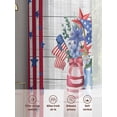 thumbnail image 6 of 4th of July Sheer Curtains 54 Inch Length 2 Panels Set Window Treatments, Red Blue Patriotic Flowers Star Stripes Wooden Rod Pocket Semi Curtains for Living Room/Bedroom/Kitchen Décor, 104"W x 54"L, 6 of 7