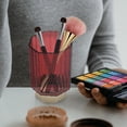 thumbnail image 2 of Raindrops 1Pcs Clear Makeup Brush Holder Simple Storage Solution 13x7.5cm Transparent Red PP, 2 of 8