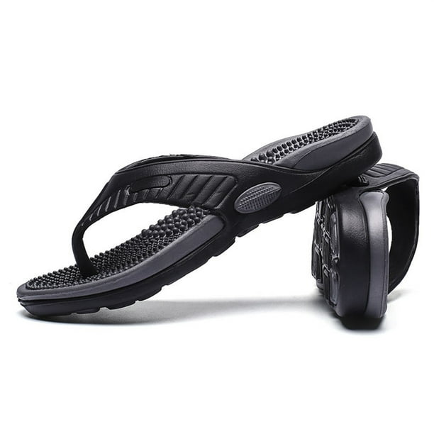 Toma 1 Pair Man Slippers Massaging Slides Anti-slip Flip Flops Sandals Shoes Indoor Outdoor Casual Fashion Comfortable Footwear Black 44 -