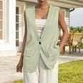 thumbnail image 2 of Breezora Womens Sleeveless Waistcoat Slim Fit Elegant Layering Piece for Office Casual Wear S Size Mint Green, 2 of 5