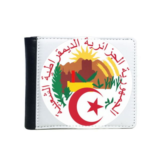 Algiers Algeria National Emblem Flip Bifold Faux Leather Wallet Multi-Function Card Purse