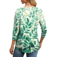 thumbnail image 4 of Fantaslook Womens Plus Size Tops 3/4 Sleeve Pleated Dressy Blouses Crew Neck Casual Tunic Tops Summer Shirts, 4 of 7