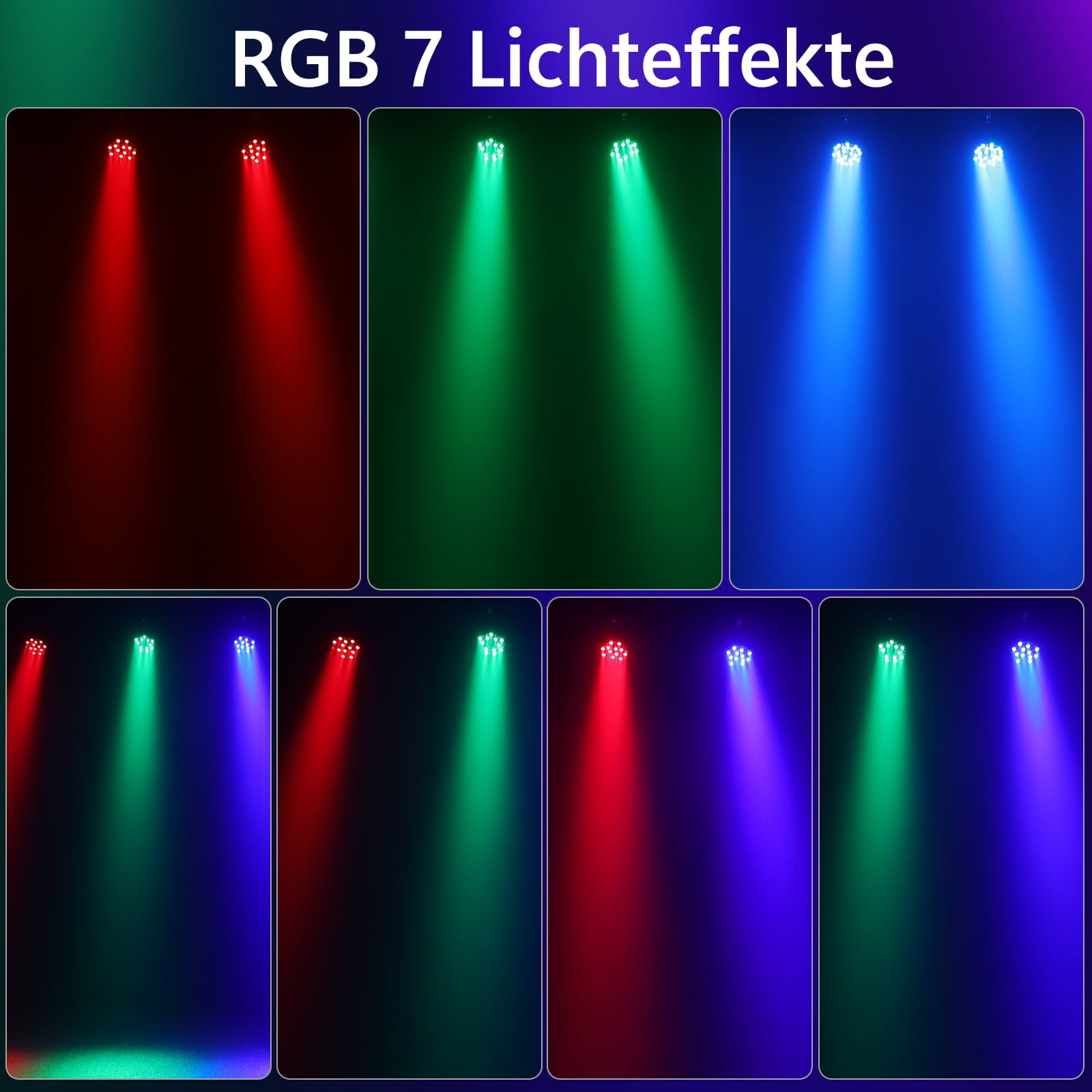 4 Pack 36-LED RGB Par Lights - Sound Active/DMX/Remote Control for DJ, Wedding, Stage & Event Lighting