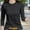 Black, variant on Womens Ribbed Long Sleeve Crewneck Casual Slim Basic Shirts Fitted Knit Tops Long Sleeve Short Sleeve Athletic Top Casual Womens Tops Short Sleeve Athletic Long Sleeve Shirt Women Womens Tee