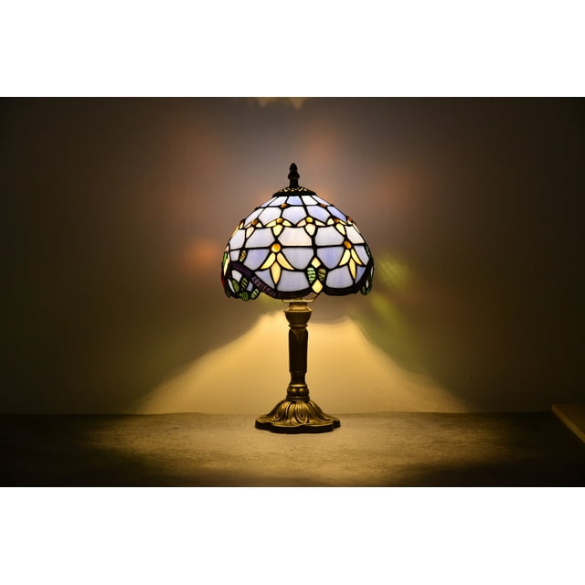 Tiffany Style Lamp Table Lamp Bedside Desk Lamp Bedroom Stained-Glass 14.5'' Height Multi-Color