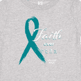 thumbnail image 4 of Inktastic Faith Over Fear Ovarian Cancer Awareness with Teal Ribbon Boys or Girls Baby T-Shirt, 4 of 5