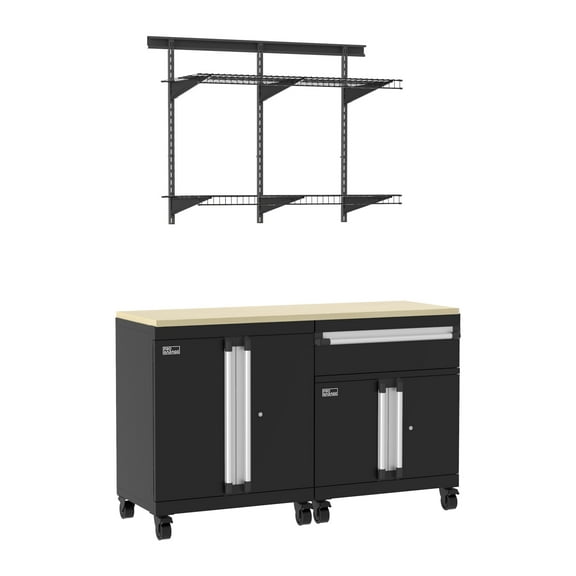 Closetmaid Pg4-5418 Progarage 4 Piece Steel Garage Workshop Storage Cabinet And Heavy Duty