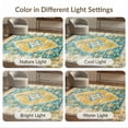 thumbnail image 7 of ODIKA 5'x7' Ultra-Soft Area Rug, Mid Century Geometric Vintage Faded Hallway Teal Oushak Coastalbeach None Washable, Bare feet friendly, Silk-Touch for Bedroom Home office, 7 of 7