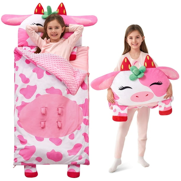 Saco de dormir para niños Joiedomi, 152 x 69 cm, felpa, siesta en forma de vaca