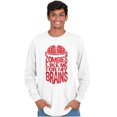 thumbnail image 3 of Funny Zombies Like Me For My Brains Men's Big & Tall Long Sleeve Graphic Tee Brisco Brands 3X, 3 of 5