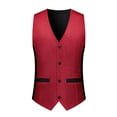 thumbnail image 5 of hoksml Men's Glitter V-Neck Suit Vest, 4 Button Slim Fit Formal Waistcoat with Adjustable Back Strap and Pockets, Wedding Party Dress Vest, 5 of 9