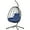 Navy, variant on Egg Chair, Indoor Outdoor Patio Wicker Hanging Chair with Stand, Hanging Swing Chair w/ Cushion, Durable All-Weather UV Rattan Lounge Chair for Bedroom, Patio, Deck, Yard, Garden, 350lbs, Red, SS1953
