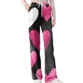 thumbnail image 6 of Womens Lounge Pants Valentine Pajama Pants with Love Print High Waisted Sleepwear Bottoms Loose Wide Leg Pajamas for Cozy Evenings Hot Pink XL, 6 of 6