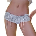 thumbnail image 1 of Gibobby Paquete de Tanga para dama Tangas de encaje para mujer, ropa interior Sexy de Tanga de cintura , bragas transpirables elásticas Hipster, bragas(Azul claro,G), 1 of 5