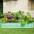 thumbnail image 4 of Land Guard 8×4×1ft Rectangle Galvanized Metal Raised Garden Bed, Metal Planter Kit Box Outdoor for Deep-Rooted Vegetables, Flowers, Green and Herbs, Lime Green, 4 of 8