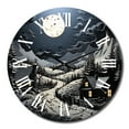 thumbnail image 2 of Designart "horizon Barn By Moonlight III" Countryside Oversized Wall Clock, 2 of 5