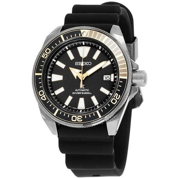 Seiko Seiko Men's Prospex Black Ion Automatic Dive Watch with Black Silicone Strap 200 m