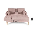 thumbnail image 4 of Sala Modular Reversible Makora Hassan con Memory Foam Color Rosa Velvet Respaldo Reclinable de 3 Posiciones con Portavasos, 4 of 10