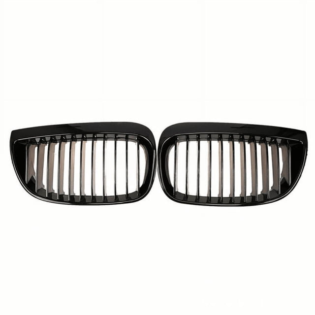 Adecuado para BMW Serie 1 E81E87 04-11, parachoques delantero modificado, rejilla de entrada de red central, barra horizontal doble