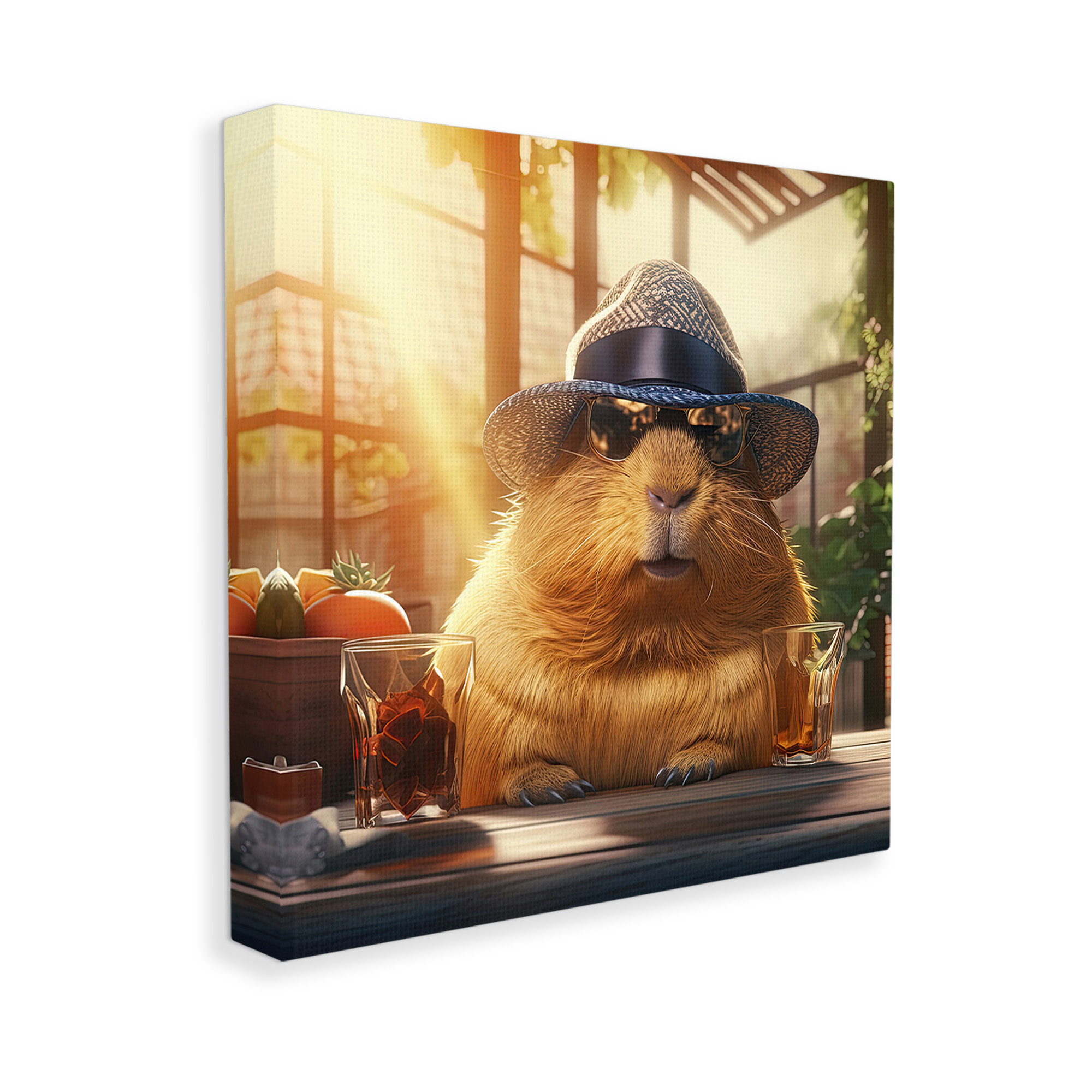 Stupell Industries Beaver & Summer Sunlight Animals & Insects Painting Gallery Wrapped Canvas Art Print Wall Art, 24 x 24
