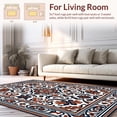 thumbnail image 2 of ODIKA 4'x6' Machine Washable Non-Slip Area Rug, Elegant Traditional With Intricate Interlocking Floral High Traffic Rug with Pad, Ivory, 370695, 2 of 8