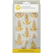 Wilton Unicorn Ears and Horn Icing Decorations, Gold, 0.88 oz, 9-Count, Gold