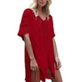 thumbnail image 2 of Swimsuit Cover Up for Women Crochet Sleeveless Tunic V Neck Bikini Beachwear Sheer Bathing Suit Coverups Alsol Lamesa, 2 of 6