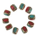 thumbnail image 1 of Granos Tibetanos Del Cobre 10pcs, Latón Y Turquesa Sunnimix Cuentas Tibetanas, 1 of 8