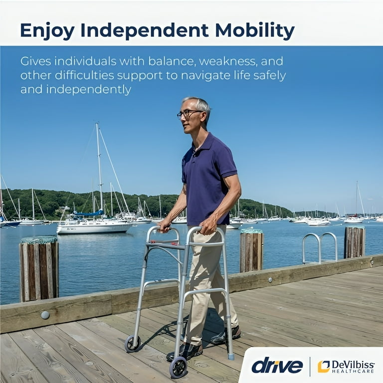 takeセット Drive Medical Lightweight Deluxe Folding Walker for Seniors