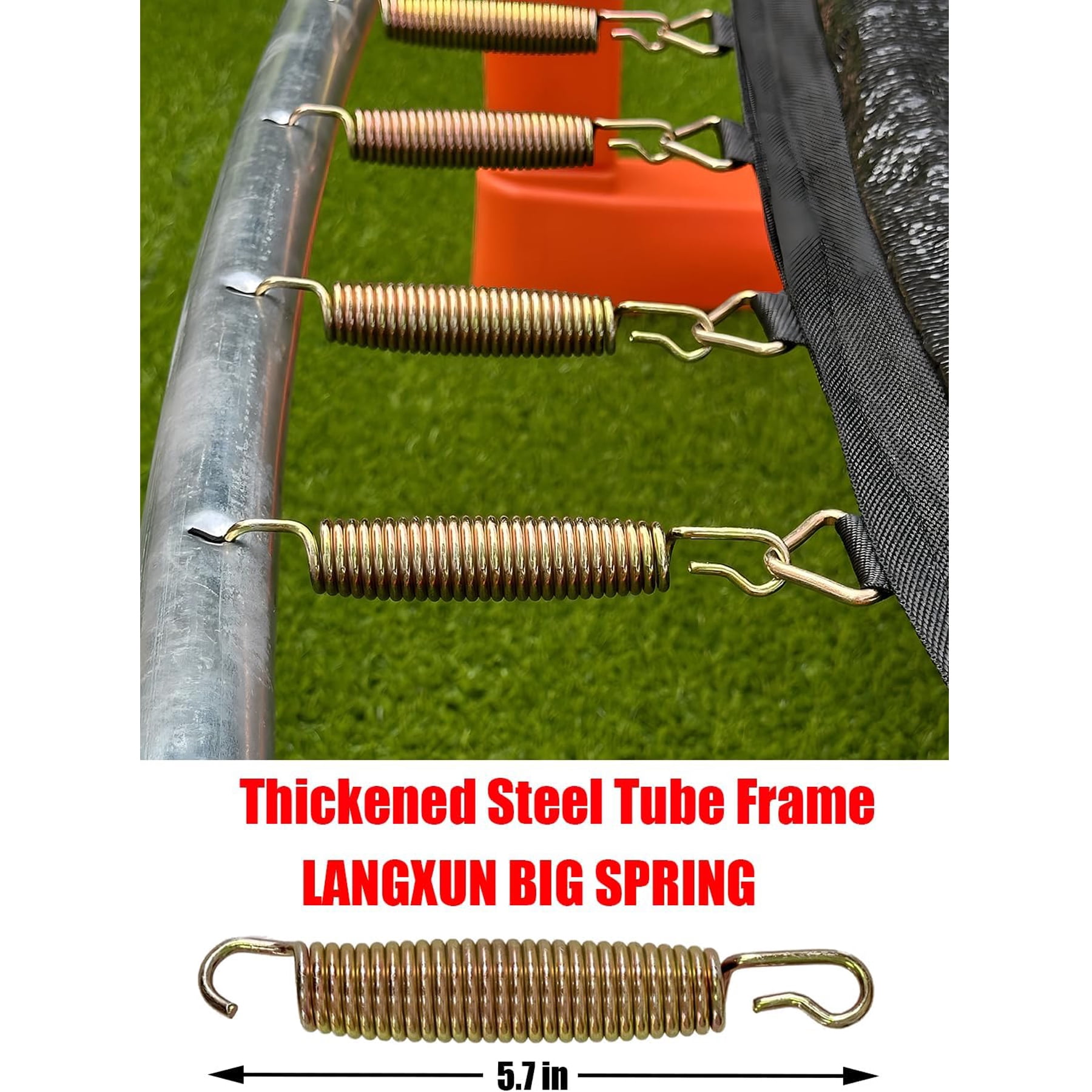 LANGXUN 6.5Ft 7-in-1 Rectangle Trampoline for Kids, with Climb, Slide, Swing, Basketball Hoop, Multi-Functional Indoor Outdoor Baby Toddler Mini Trampoline for Girls and Boys Birthday Gift, Age 1-10