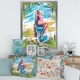 thumbnail image 3 of Designart 'Portrait Beautiful Blond Model At The Beach Sunbathing' Nautical & Coastal Framed Art Print, 3 of 4