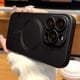 thumbnail image 2 of Funda de teléfono de lujo Magsafe con carga inalámbrica para iPhone 14 13 12 11 Pro Max Plus, cubierta de protección de lente de parachoques mate magnética suave Dengxun unisex, 2 of 2