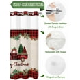 thumbnail image 5 of Christmas Trees Red Truck on Retro Linen No Hooks Shower Curtain with Snap in Fabric Liner Set, Red Black Plaid Shower Curtains Waterproof Bathroom Curtain with See Through Top Window, 60x72 Inch, 5 of 6