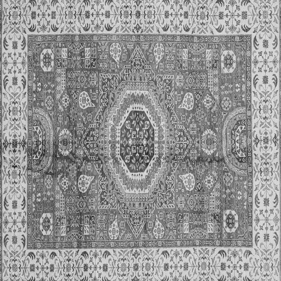 Ahgly Company Indoor Square Abstract Gray Modern Area Rugs, 5' Square