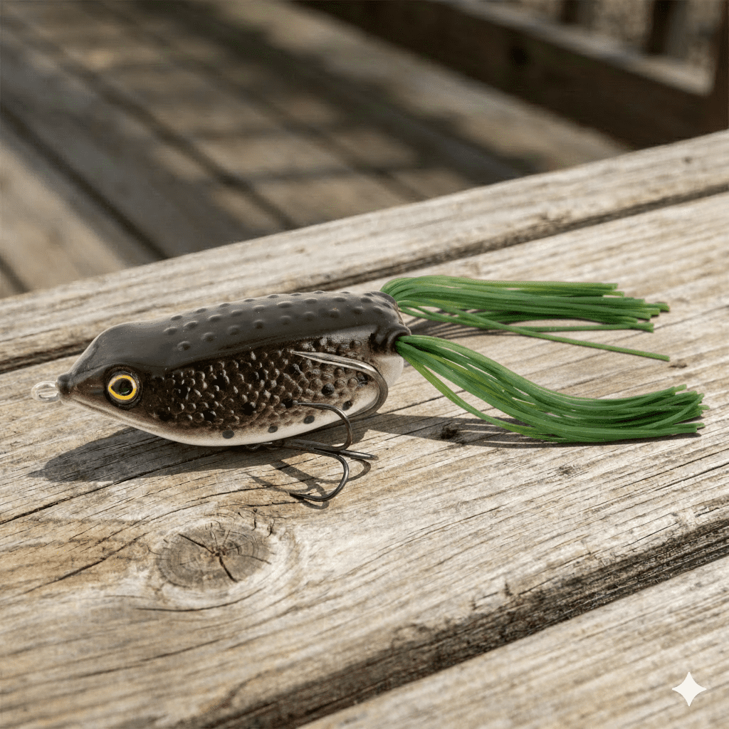 Ozark Trail 2.5" Topwater Fishing Frog Lure, Green Pumpkin