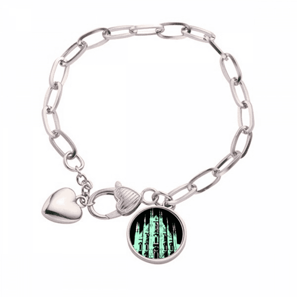 Italy Duomo Di Milano Heart Chain Bracelet Jewelry Charm Fashion