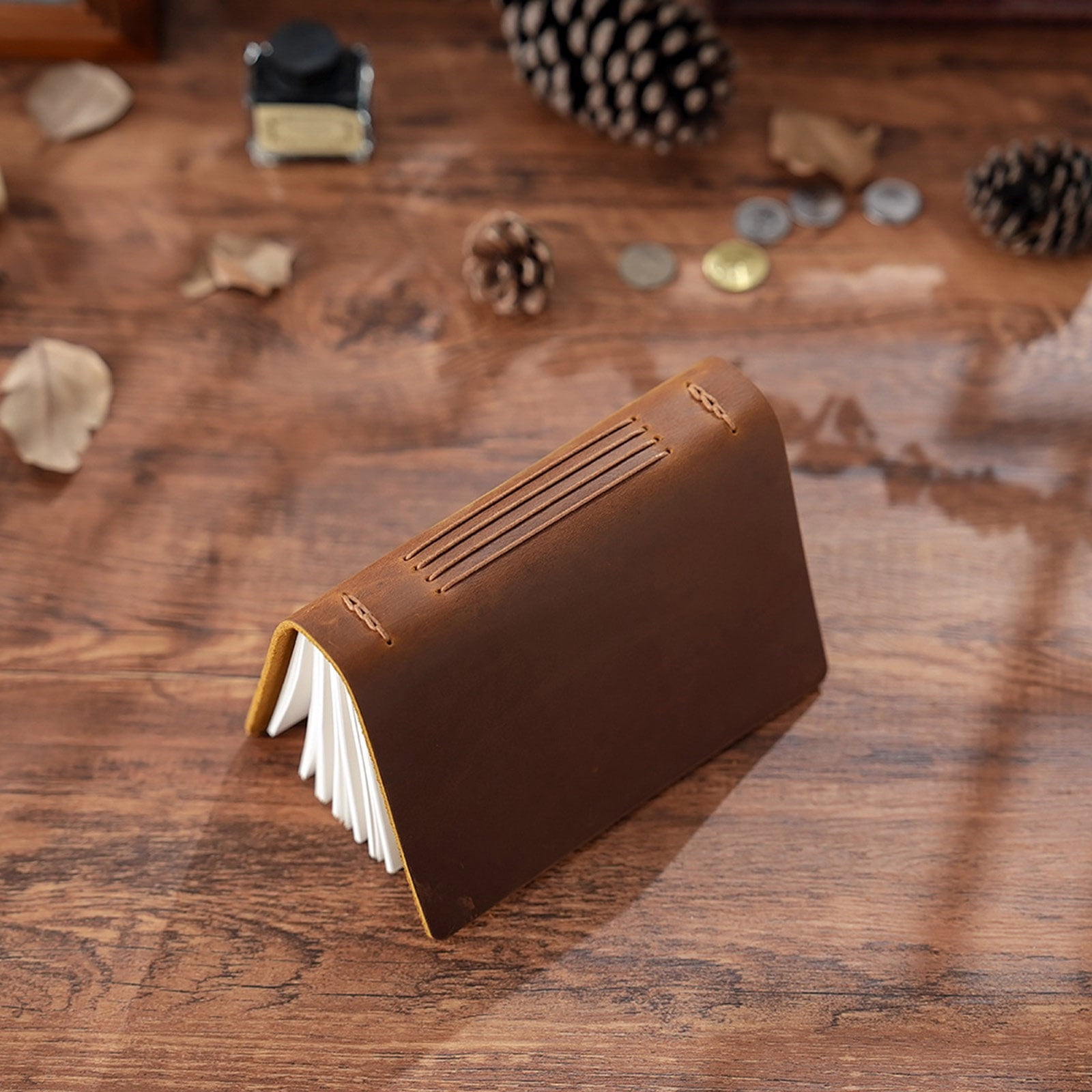 Portable Leather Notebook with 240 Pages Multipurpose Paper Retro Journal for Men Women Sketching Writing
