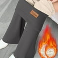 thumbnail image 4 of Fleece Lined Pants Women Winter Thermal Warm Flare Leggings Comfy Soft High Waisted Yoga Pants Gray L, 4 of 5