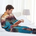 thumbnail image 5 of KLL Underwater Plant Dolphin Sleepwear Mens Flannel Pajamas,Long Cotton Pj Set, 5 of 7