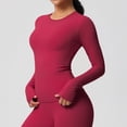 thumbnail image 4 of Cxenplz Womens Long Sleeves Shirt Basic Crew Neck Slim Fit Tees Casual Y2k Going Out Outfits Tight Fitted Clothes, 4 of 9