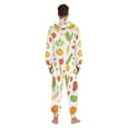 thumbnail image 4 of FORMRS Onesies Pajama for Adults Unisex Hoodie Winter Jumpsuit One Piece Sleepwear, Sizes S-2XL, White Vegetables Pattern, 4 of 7
