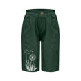 thumbnail image 7 of JUSLIO Women's Shorts,with Pockets High Waist 5" Mid-Length Shorts,Faux Linen Graphic Shorts,Lightweight,Mint Green,Size L, 7 of 7