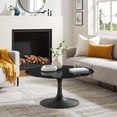 thumbnail image 7 of Modway Lippa Round 36" Artificial Marble Mid-Century Modern Coffee Table in Black Black, 7 of 7