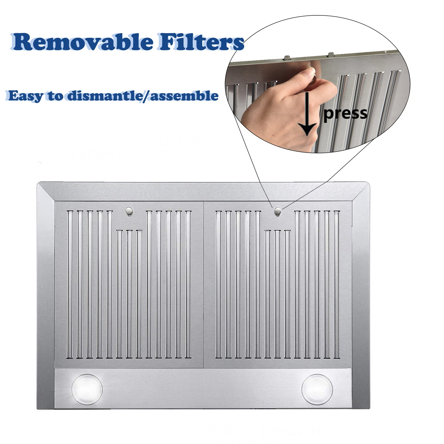 30 inch Wall Mount Range Hood 30 inches,Stainless Steel Wall Mount Range Hood,Vent Hood 30 inch w/Touch Control,Ducted/Ductless Convertible,Chimney-Style Over Stove Vent Hood,Kitchen Hood,Baffle Filt