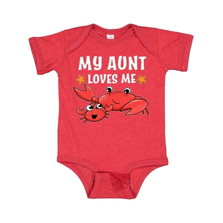 

Inktastic My Aunt Loves Me- Cute Crab Family Gift Baby Boy or Baby Girl Bodysuit