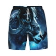 thumbnail image 4 of Lsque Mens Swim Trunks Celestial Ram Night Sky Pattern - Bathing Suit Compression Liner - Beach Swim Shorts Swimwear - (S-3XL) - Stretch Quick Dry -3X-Large, 4 of 9