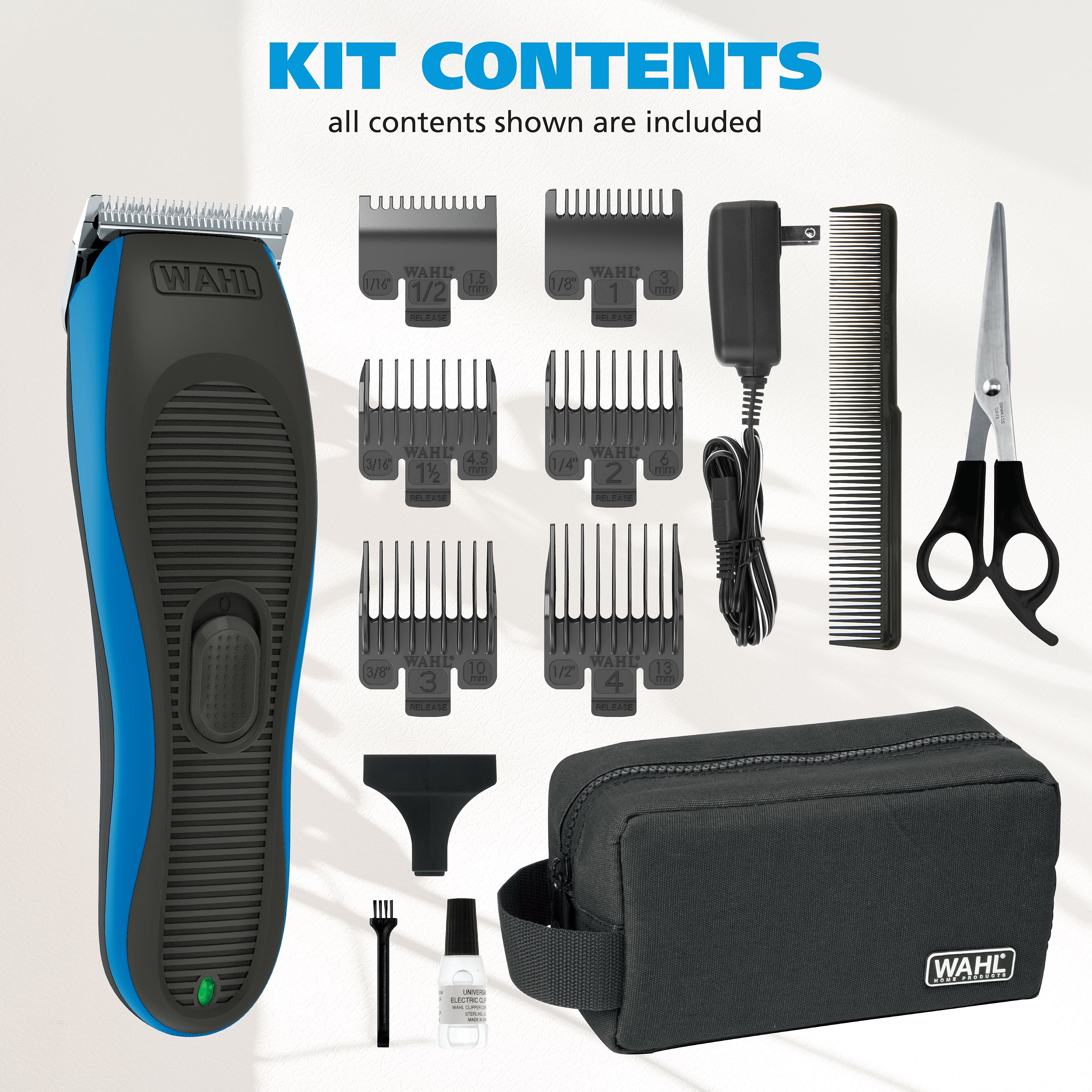 Wahl Close Cut Pro Rechargeable Hair Clipper with 3x Closer Cutting , Black-Blue 3028787