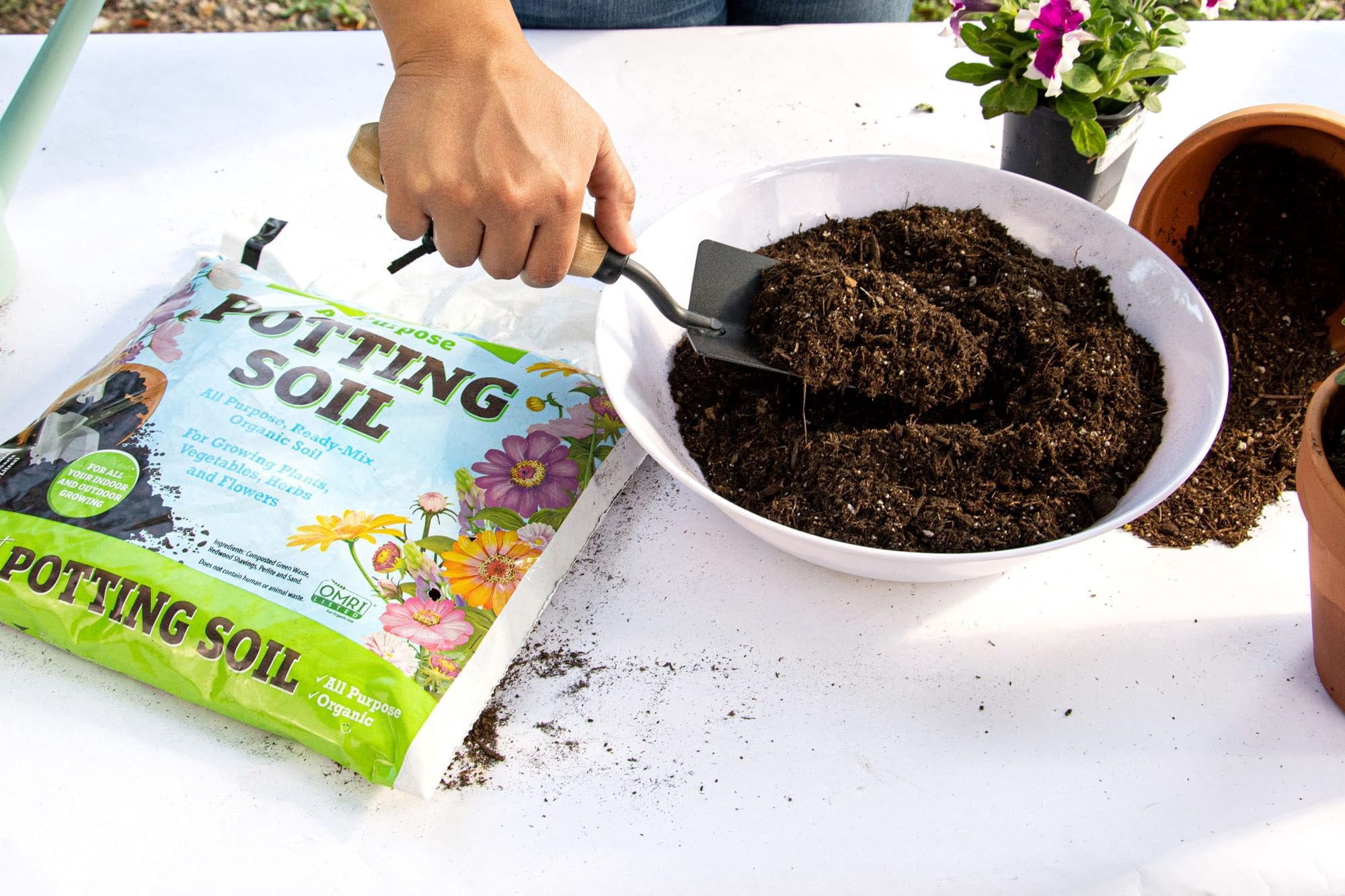Organic Potting Soil Mix - All Purpose Ready-to-Use Garden Soil for Indoor-Outdoor Plants, Vegetables, Herbs & Flowers - Enriched with Nutrients, Eco-Friendly 16 qt. 4 Pack