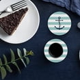 thumbnail image 6 of FMSHPON Nautical Theme Anchor Geometric Aqua Green Stripes Set of 8 Round Coaster for Drinks, Absorbent Ceramic Stone Coasters Cup Mat with Cork Base for Home Kitchen Room Coffee Table Bar Decor, 6 of 6